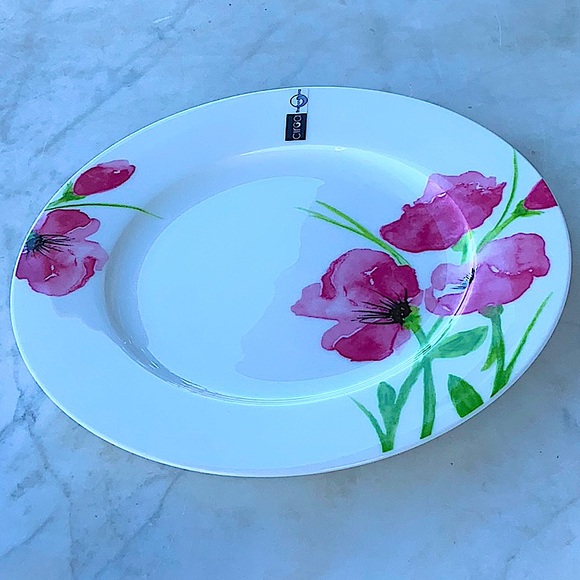 CIROA POPPIES DINNER PLATE FINE BONE CHINA NEW 11 INCH PINK GREEN - Picture 5 of 7